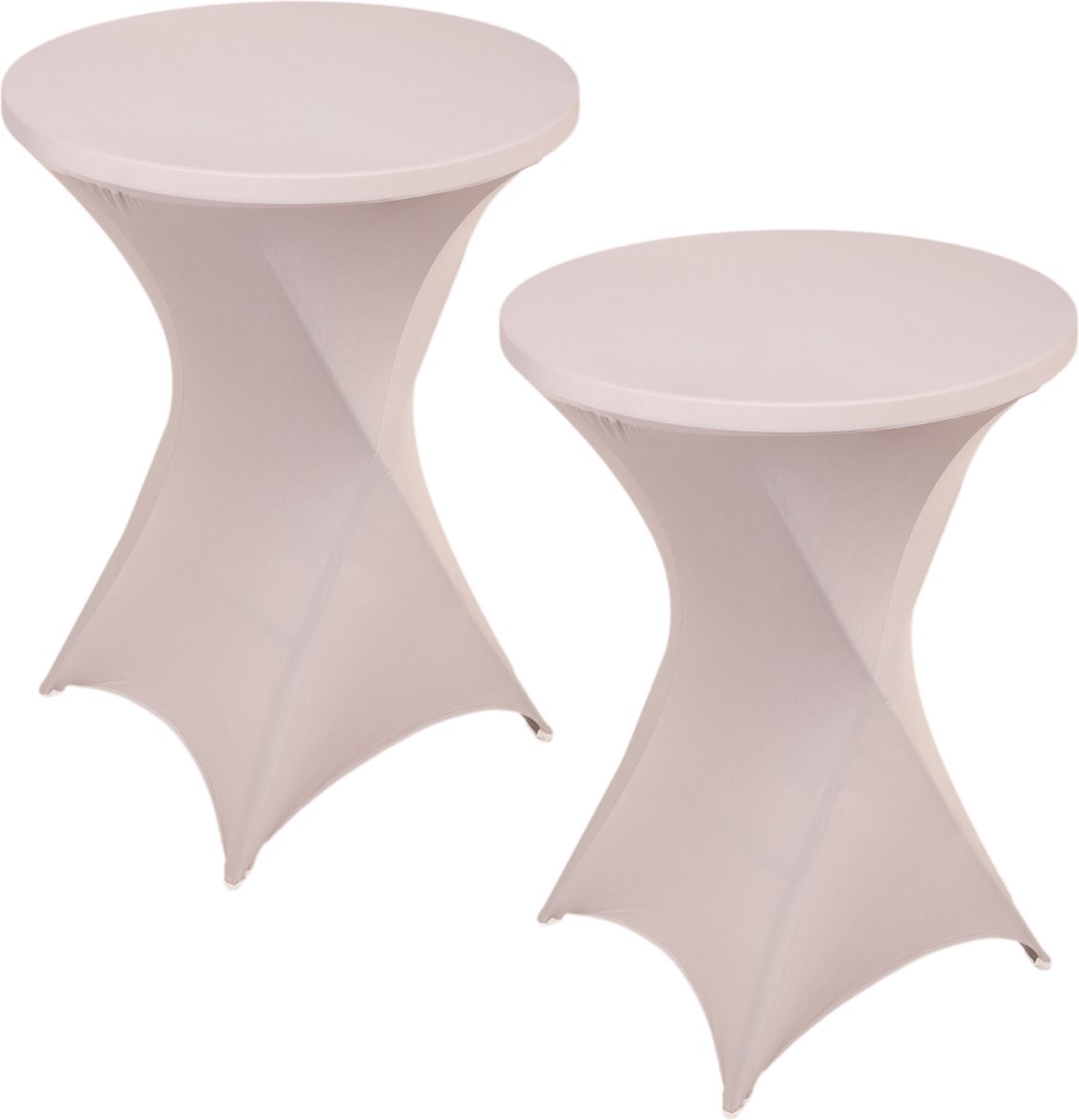 Statafelrok Licht Grijs x 2 – ∅80-85 x 110 cm – Stretch 2 stuks –   voor Statafel – Geschikt voor Horeca Evenementen | Sta Tafel Hoes | Staantafelhoes | Cocktailparty | Trouwerij